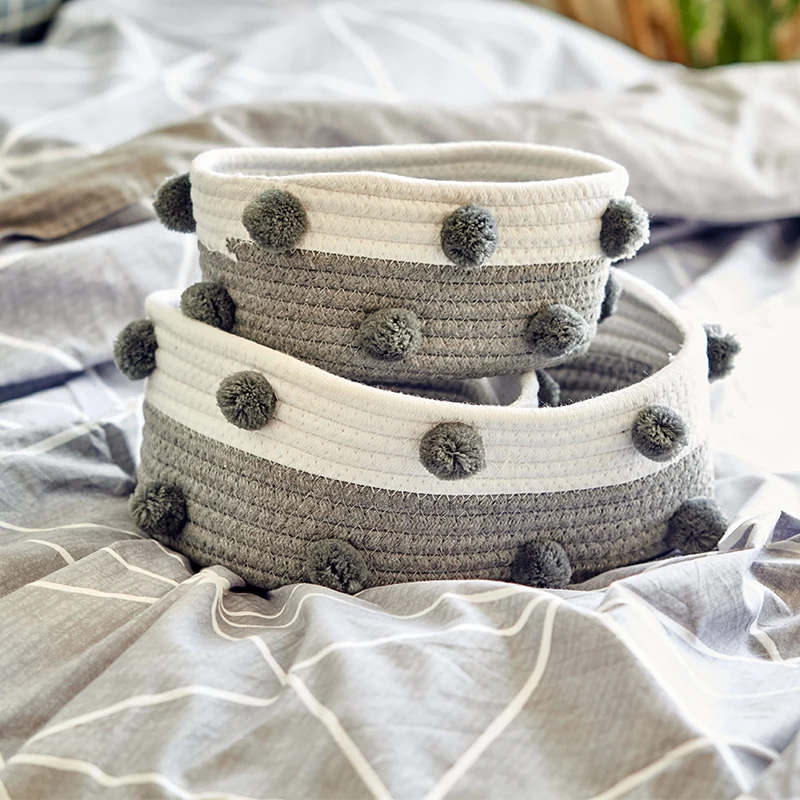 Nordic Knit Craft Venonat Decor Laundry Basket Cosmetic Desktop Basket Potting Baksets Organizer Bedside Underwear Socks Storage