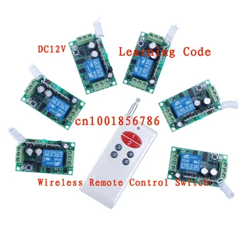 

DC12V RF Wireless Switch Wireless remote control system1transmitter+6receiver10A 1CH Toggle Momentary Latched Learning Code