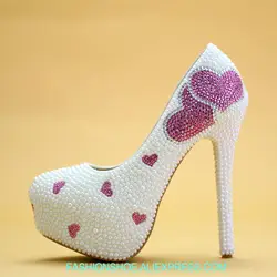 Новые свадебные фото обувь с жемчугом свадебные туфли, вечернее платье, люблю фиолетовый обувь с украшением в виде кристаллов для взрослых