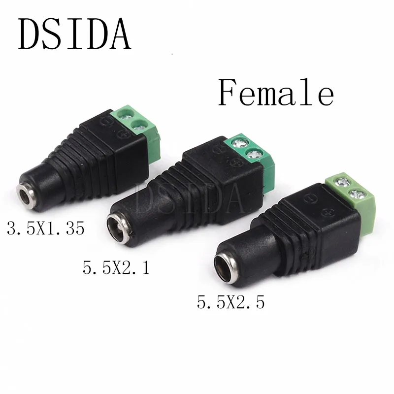 10pcs 2.1 x 5.5mm 12V DC Power Male Plug Jack Adapter Connectors for CCTV Camera