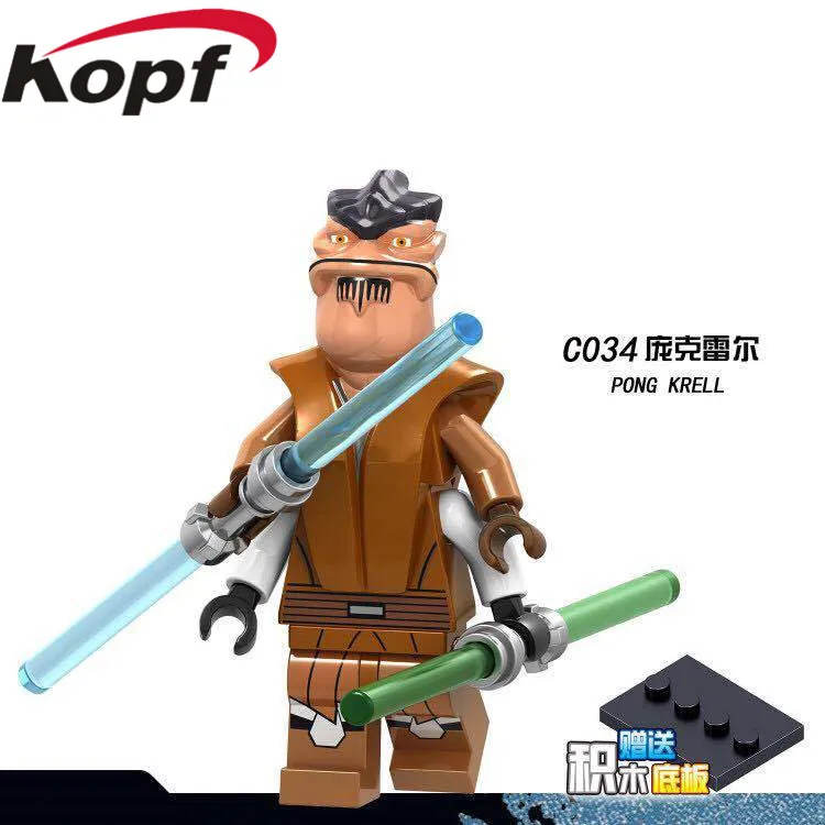 

Sinlge Sale Space Wars Action Figure Building Blocks Pong Krell General Grievous Hera Standulla Jedi Master Toys Kids C034