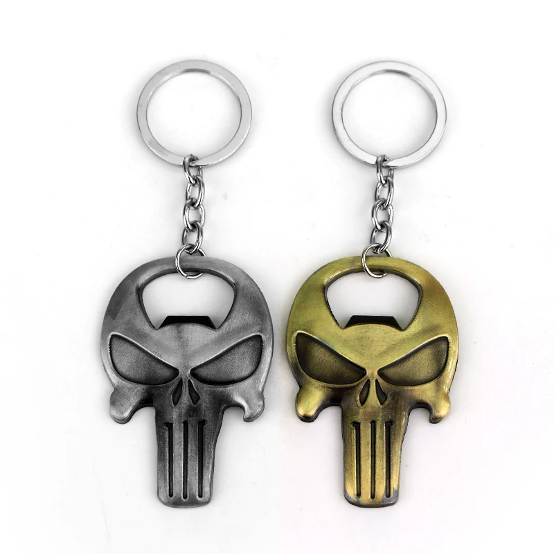 Classic Game The Punisher Key Chain Bronze Skull Logo Bottle Opener