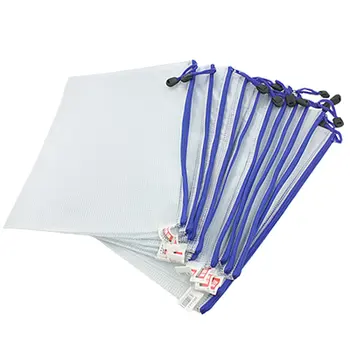 

New and Hot 12 Pcs White Plastic Zipper Pen File Document Bags Folders Pockets