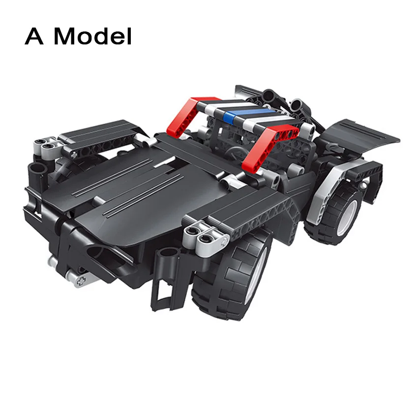 DIY Building Block Car Technic Stacking Blocks Kit Transform RC Container to Sports car model Car Set Toys Gift for children boy