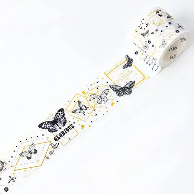 

40mm wide Time series Butterfly stars bronzing decoration washi Tape DIY planner Diary scrapbooking masking tape Escolar