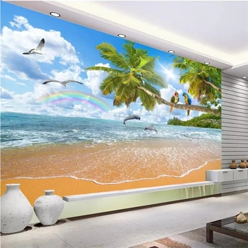 

beibehang Custom 3d wallpaper home decor living room bedroom mural romantic seascape coco parrot landscape mural photo