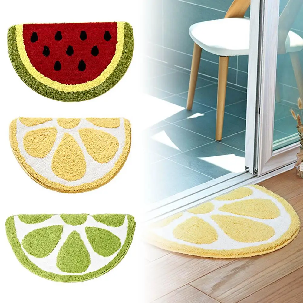 

Mini Carpet Fruit 3D Print Soft Anti-slip Rugs Mats Lemon Watermelon Floor Mat for Kids Room Home Bathroom Indoor Room Decor