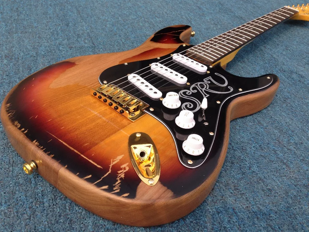 hot sell Relic electric guitar SRV electric guitar gold hardware hot sell Relic electric guitar SRV electric guitar gold hardware