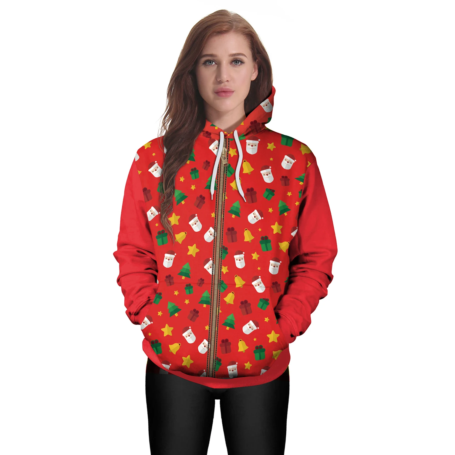 

New 3D Printed Sweatshirt Woman Hoodies Spring Autumn Christmas Long Sleeve Sweatshirt Patchwork O-neck Pullover Female Swissott