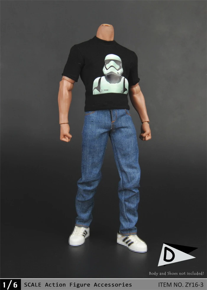 ZYTOYS 1/6 Printed T-shirt Jeans Belt Set Male Figurine Clothes For 12 inches Soldier Action ZYTOYS 1/6 Printed T-shirt Jeans Belt Set Male Figurine Clothes For 12 inches Soldier Action