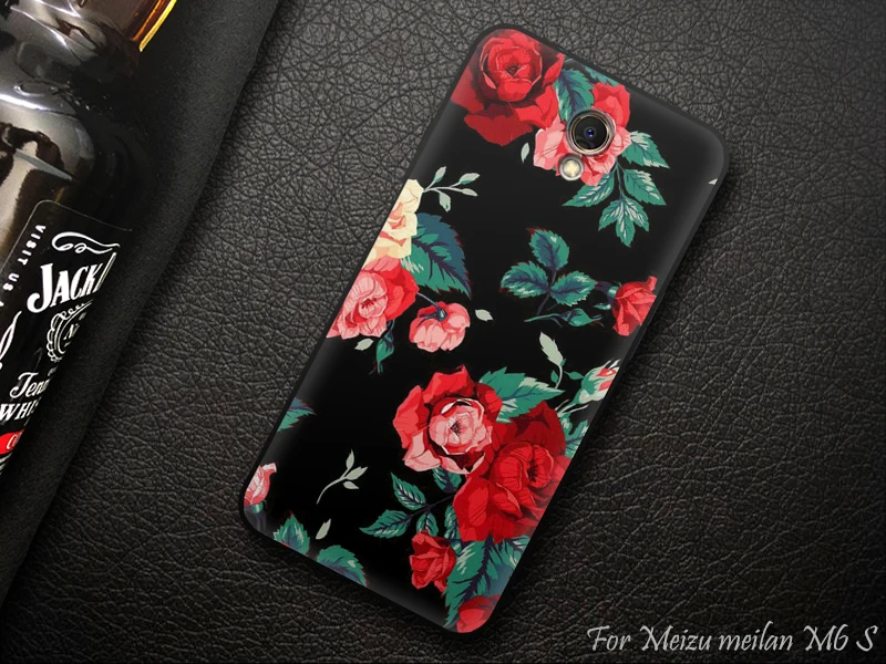 meizu back cover JURCHEN Black Matte Soft Tpu Silicone Case For Meizu M6S 5.7" Cute Cartoon Printing Luxury Back Bags For Meizu M6S Case Cover cases for meizu belt