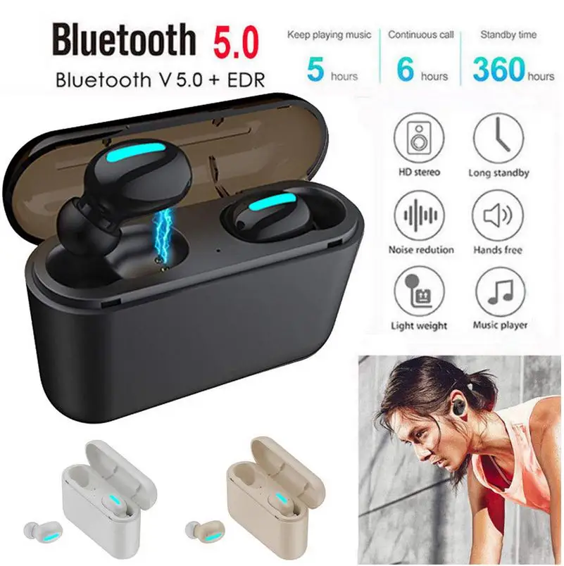 

New Bluetooth 5.0 Earphones TWS Wireless Blutooth Earphone Handsfree With Charging Case 2200mah