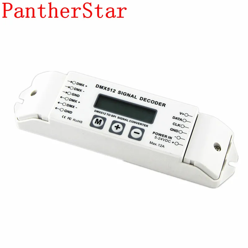 

BC-820 DC5V-24V DMX to SPI Signal Decoder convertor DMX512 Controller for LPD6803 8806 WS2811/ 2801 WS2812B 9813 led pixel light