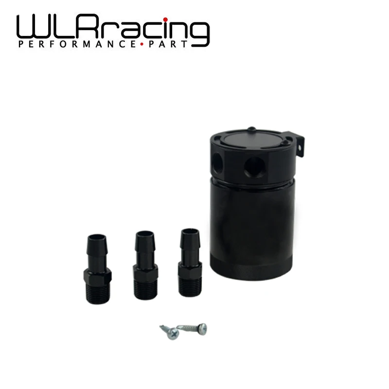 WLRING STORE HIGH QUALITY BAFFLED 3 PORT OIL CATCH CAN TANK AIR OIL SEPARATOR BLACK WLR