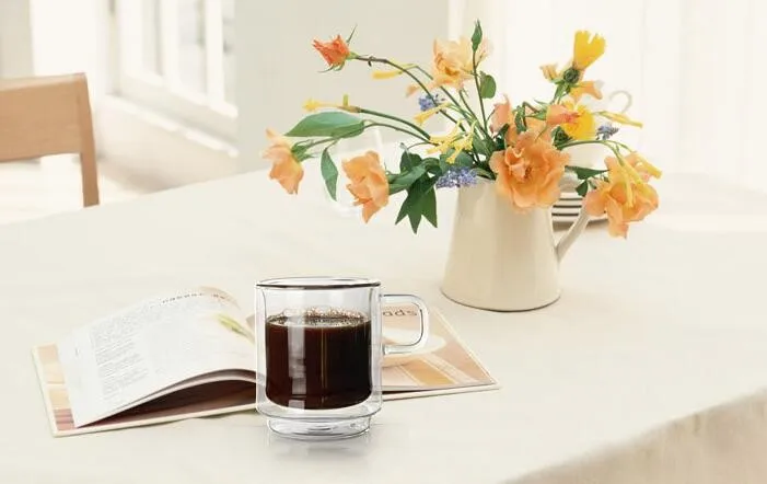 300 мл пара(2 шт.) креативная двухслойная чайная посуда/стеклянная кофейная чашка/Европейская стеклянная кофейная кружка