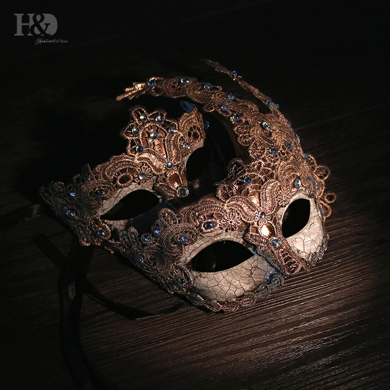 H& D карнавальный костюм маска половина маскарад маска Хэллоуин Марди Гра Косплей Вечерние Маски