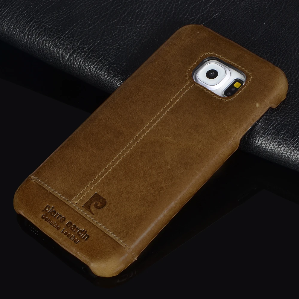 

For Samsung Galaxy S7 S7 edge S6 S6edge plus S9 S8 S8 Plus Back CoverPierre Cardin Genuine Leather Luxury Cell Phones Case