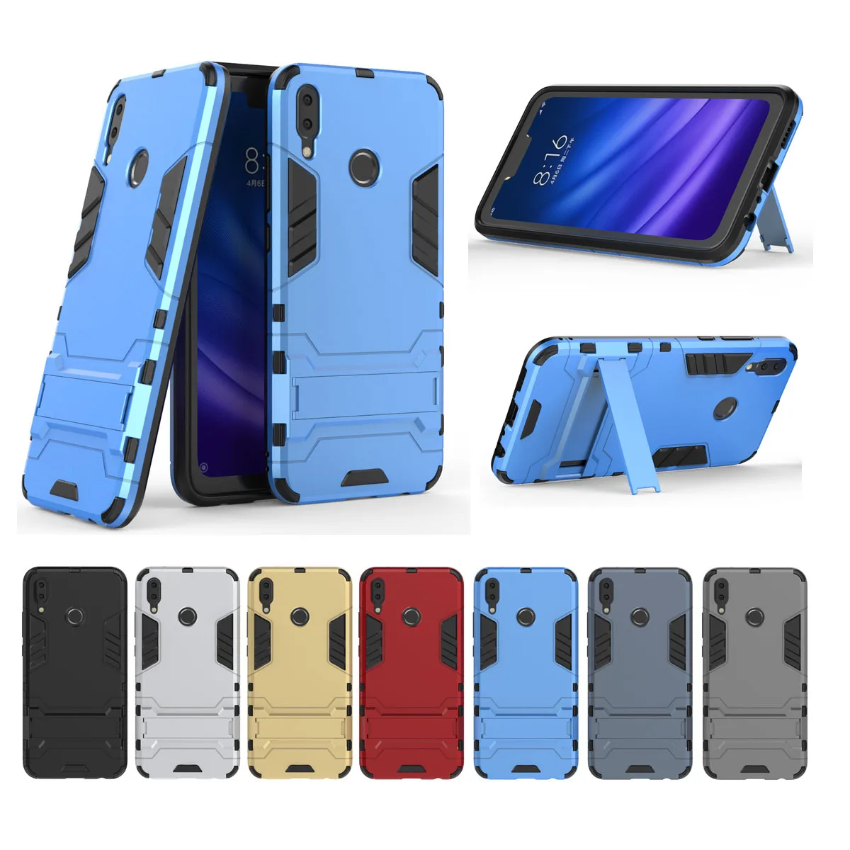 

Conelz For Huawei Y9 2019 Case Huawei P Smart 2019 Armor Case w/ Kickstand Holder Hybrid Back Case Shockproof Case for Huawei P9