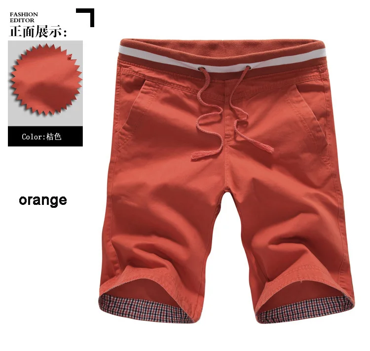 Мужские тонкие свободные короткие брюки, мужские повседневные брюки капри мужские, 10 цветов, размер: guarantee, гарантия, Прямая wp45 - Цвет: ORANGE