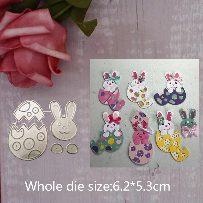 

6.2*5.3cm Easter Rabbit eggshell 2019 new metal cutting dies for DIY Scrapbooking stencil Decorative Embossing craft die cuts