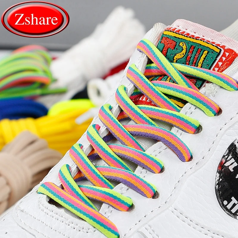 1 Pair Round Shoelaces Solid Rainbow Shoe laces Outdoor Leisure Sneakers Unisex Shoe lace Classic Martin Boot Shoeslace