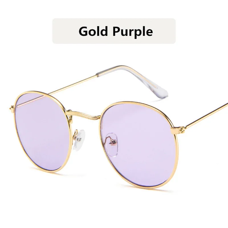 Занавес Gafas De Sol Mujer модные Овальные Солнцезащитные очки для женщин маленькая оправа стимпанк Ретро Солнцезащитные очки женские Oculos De Sol UV400 - Цвет линз: gold purple