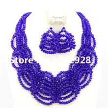 Потрясающий Коренастый слоистых в нигерийском стиле Бусины комплект ювелирных изделий Свадебная Африканский Ювелирные наборы ручной работы