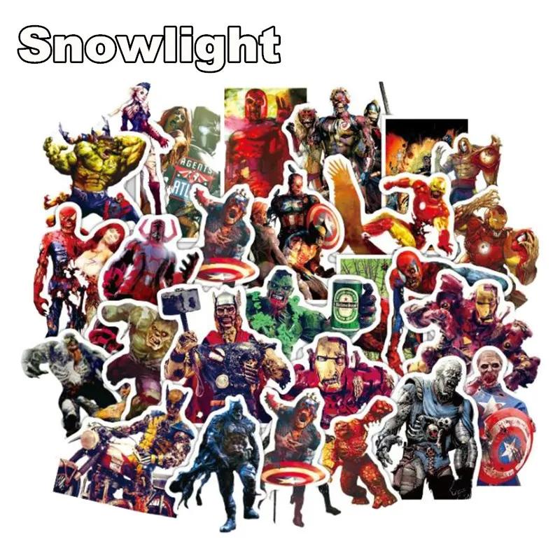 39 Pcs Marvel Zombie PVC Waterproof Sticker For Luggage Skateboard Phone Laptop Moto Trunk Guitar Car Helmet DIY Toys Stickers