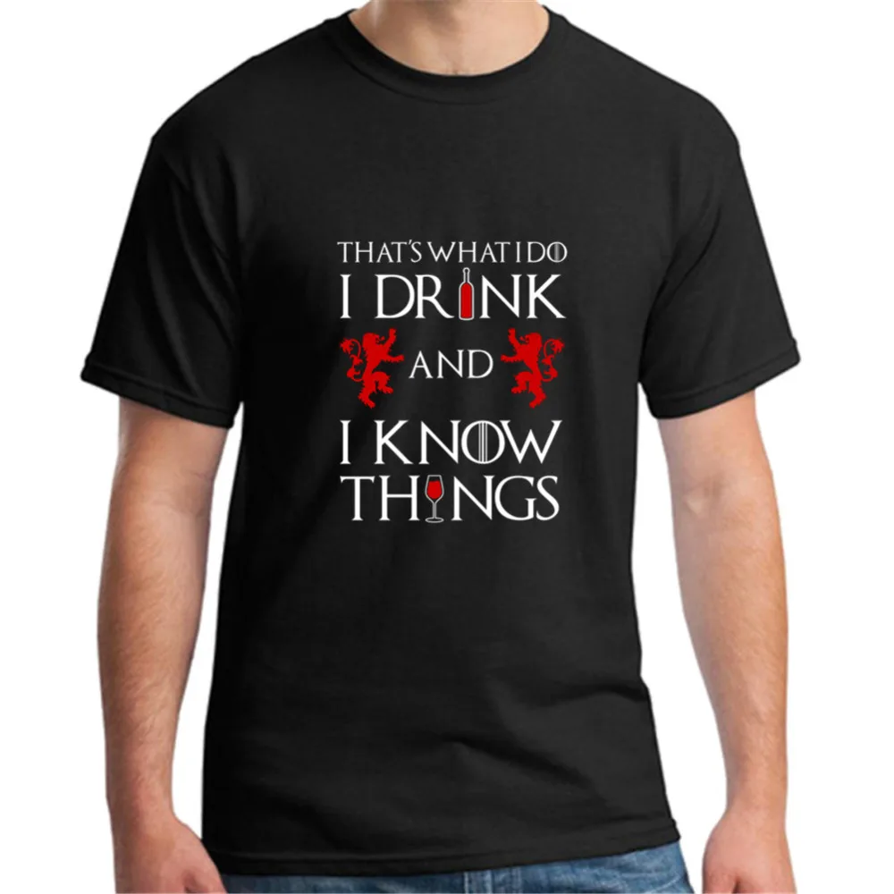 What I Do Drink and know Things Men Beer T-Shirt Cool White Plus Size Short Sleeve fear of god vlone Men's O-Neck T Shirts | Мужская