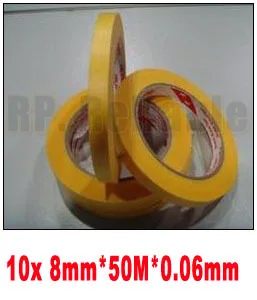 

10x New 8mm*50M High Temperature Withstand Masking Tape Yellow 3M244 for Auto Coat PCB SMD Shielding