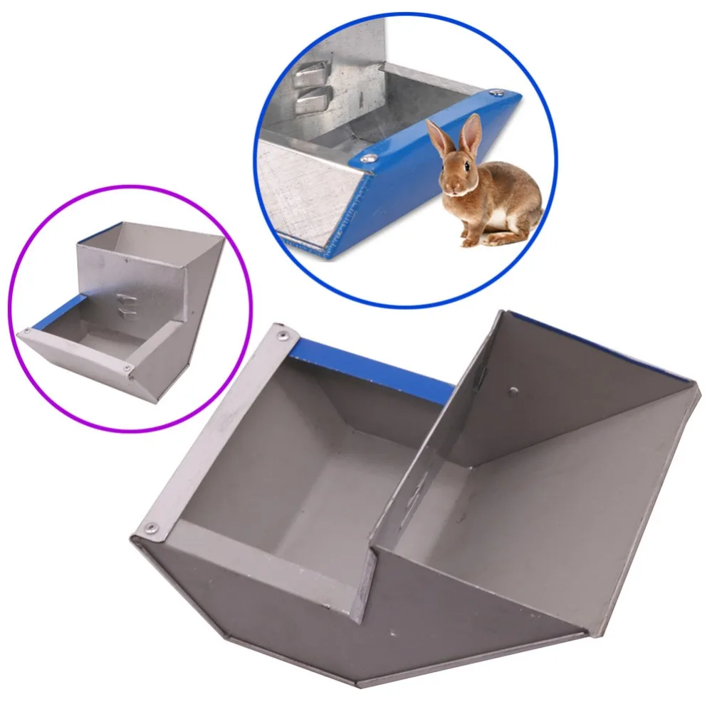 

1 pcs Animal Trough Cage Feeding Food Containers Rabbit Trough Anti-waste Rabbit Feeder Advanced Aluminum Breeding Equipment