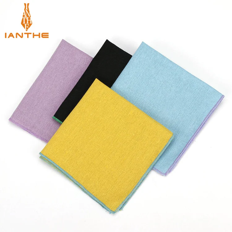 

Brand New Men's Pocket Towel Linen Handkerchief Solid Candy Color Suits Wedding Banquet Classic Linen Handkerchief Pocket Square