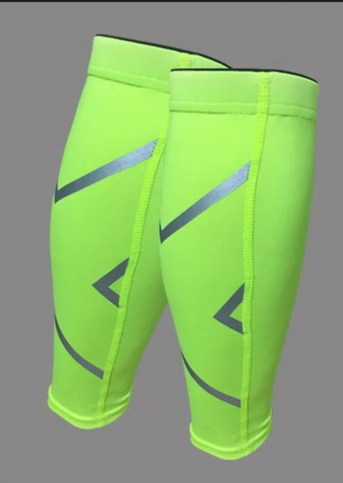 1 пара Баскетбол Футбол ног щитки Футбол защитный теленок рукава Велоспорт Фитнес Calcetines сжатием Бег - Цвет: green
