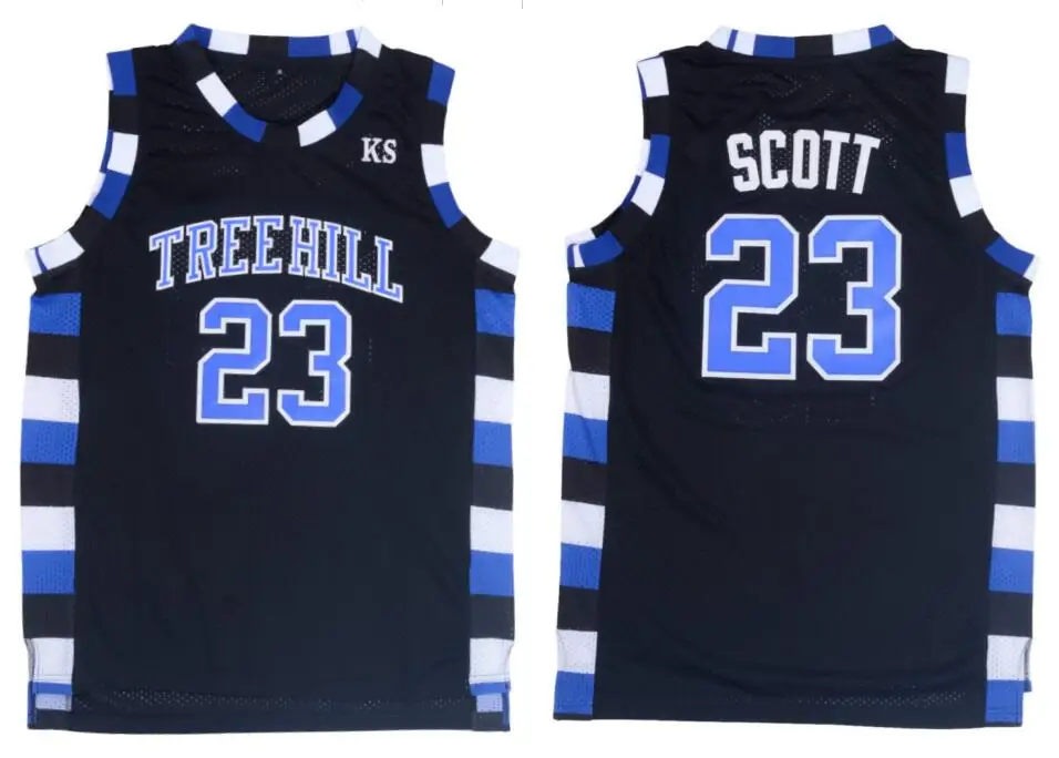Nathan Scott 23 One Tree Hill Ravens Basketball Jersey Black-in