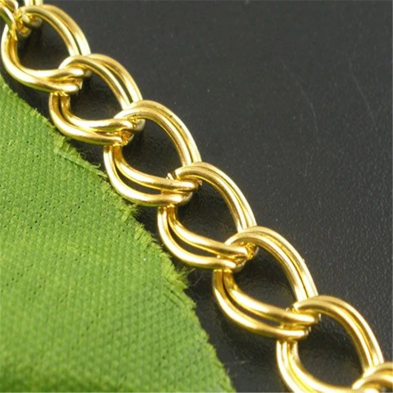 DoreenBeads Retail 400cm Gold color Double Loops Link Chains Findings