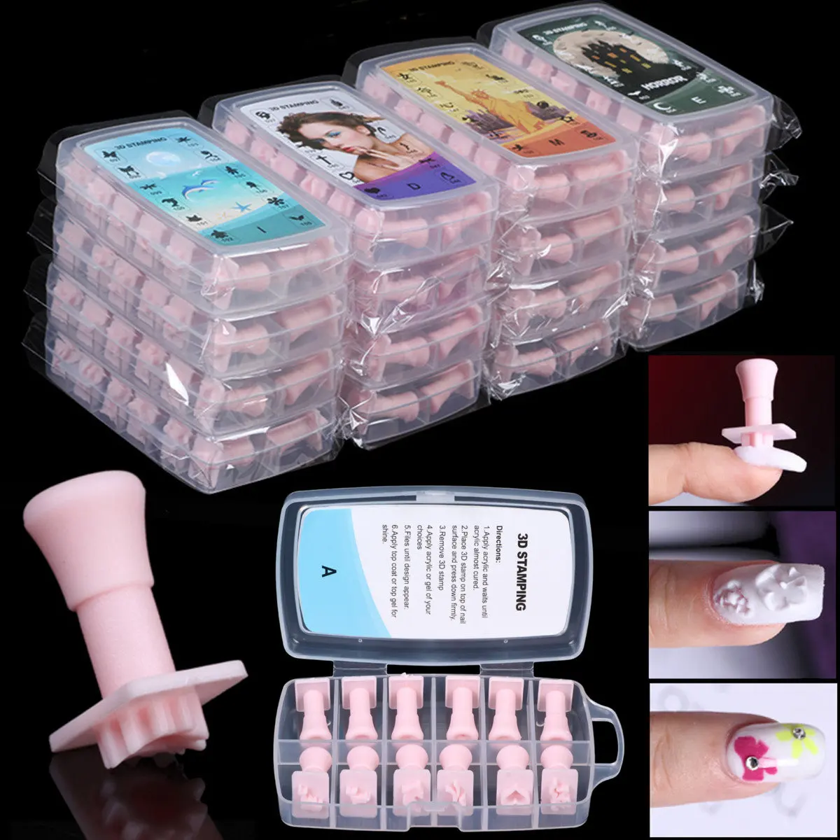 

192PCS 3D Nail Art Stamping Multiple Patterns Nail Gel Polish Printing DIY Tool