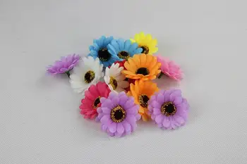 

100pcs 6cm Sunflower Buds Artificial Silk Flower Heads For Wedding Home Bridal Bouquet Decoration