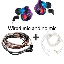 KZ ZST Hybrid Earphone Bluetooth+Wired 2 cables Armature+Dynamic Drive HI-FI Bass earphones for Sport music smart phones