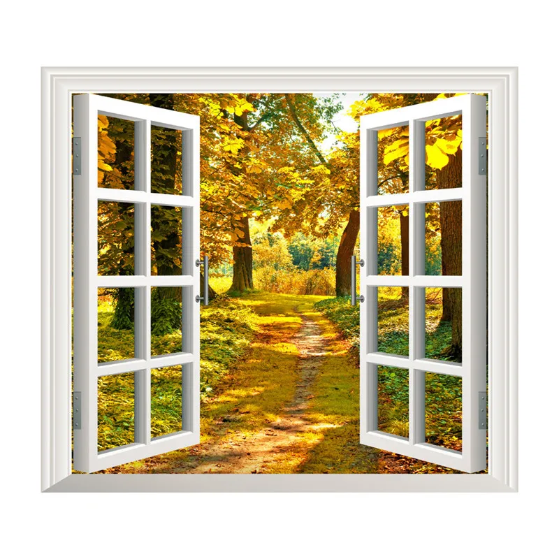 3D Window Sea View Wall Stickers Removable Art Decal Mural Wallpaper