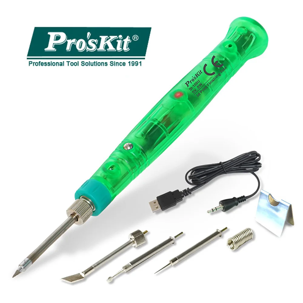 Pro'skit PK-916G 6 в 1 Электрический паяльник Комплект паяльных инструментов с припой для флюса провода всасывающее устройство для лужения