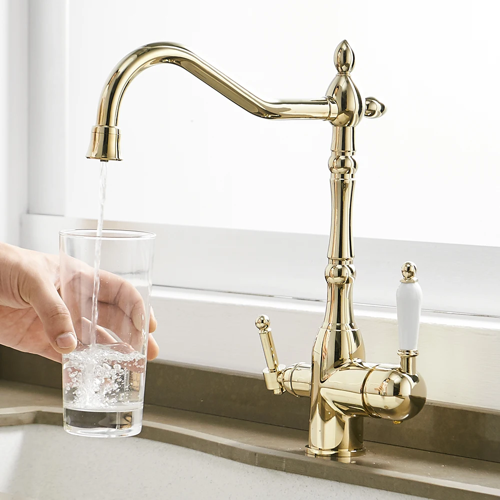  Kitchen Faucets Deck Mounted Torneira Cozinha Mixer Tap 360 Degree Rotation with Water Purification - 32947944202