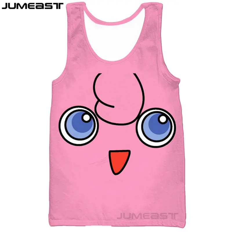 Jumeast бренд для мужчин/женщин 3D печатных Jigglypuff жилет мужчин Уличная Покемон Спортивная майка топы тройники