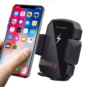 

Infrared Sensor Car Wireless Charger Fast charging Automatic Inductive Phone Holder For Xiaomi Huwei Iphone Android