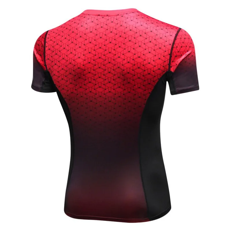 Men Casual Short Sleeve Quick-drying Breathable Bottoming Round Collar T-shirt Sports Print Tops