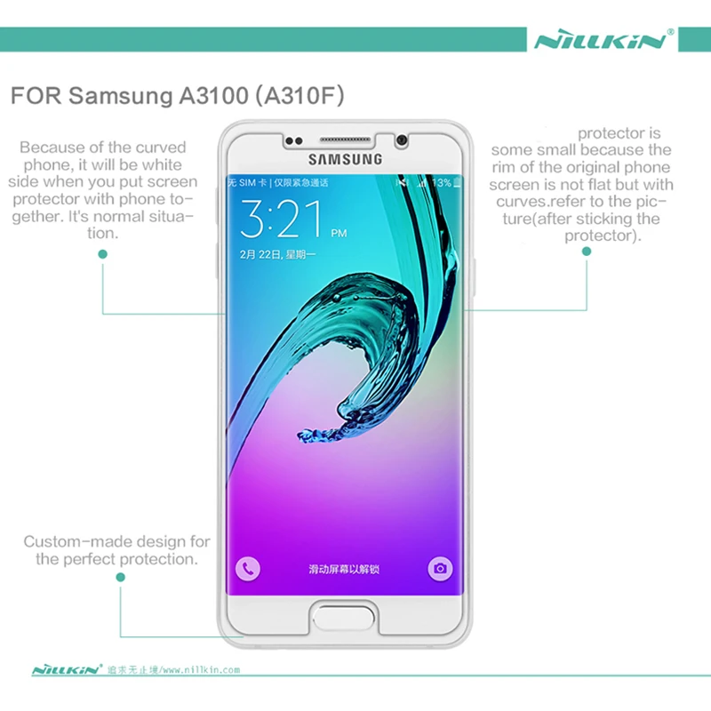 Весь блок Nillkin PET протектор экрана+ задняя защитная пленка для samsung Galaxy A310F/A3100/A3 /A310M