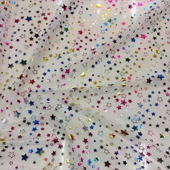 

5 Yard/lot Multicolor Soft Mesh Tulle Fabric Golden Sliver Star Glitter for Making Bobbi Dolls Acting Clothes DIY Wedding Decor