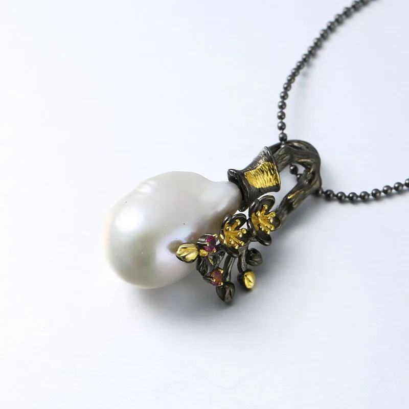 

NOT FAKE S925 Sterling simple shell Iregular Necklace Big Freshwater Pearl Necklace for mom women lady girl