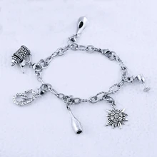 1 шт./компл. браслет домашний старинный серебряный пивной бутылка браслет с подвеской немецкие пивные праздничные браслеты