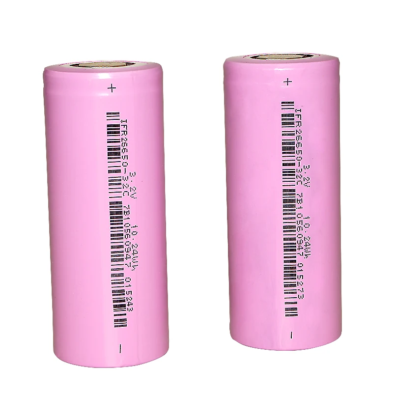 Hixon 2pcs 3200mAh Unprotected 26650 Rechargeable Battery with LiFePO4 Battery Cell