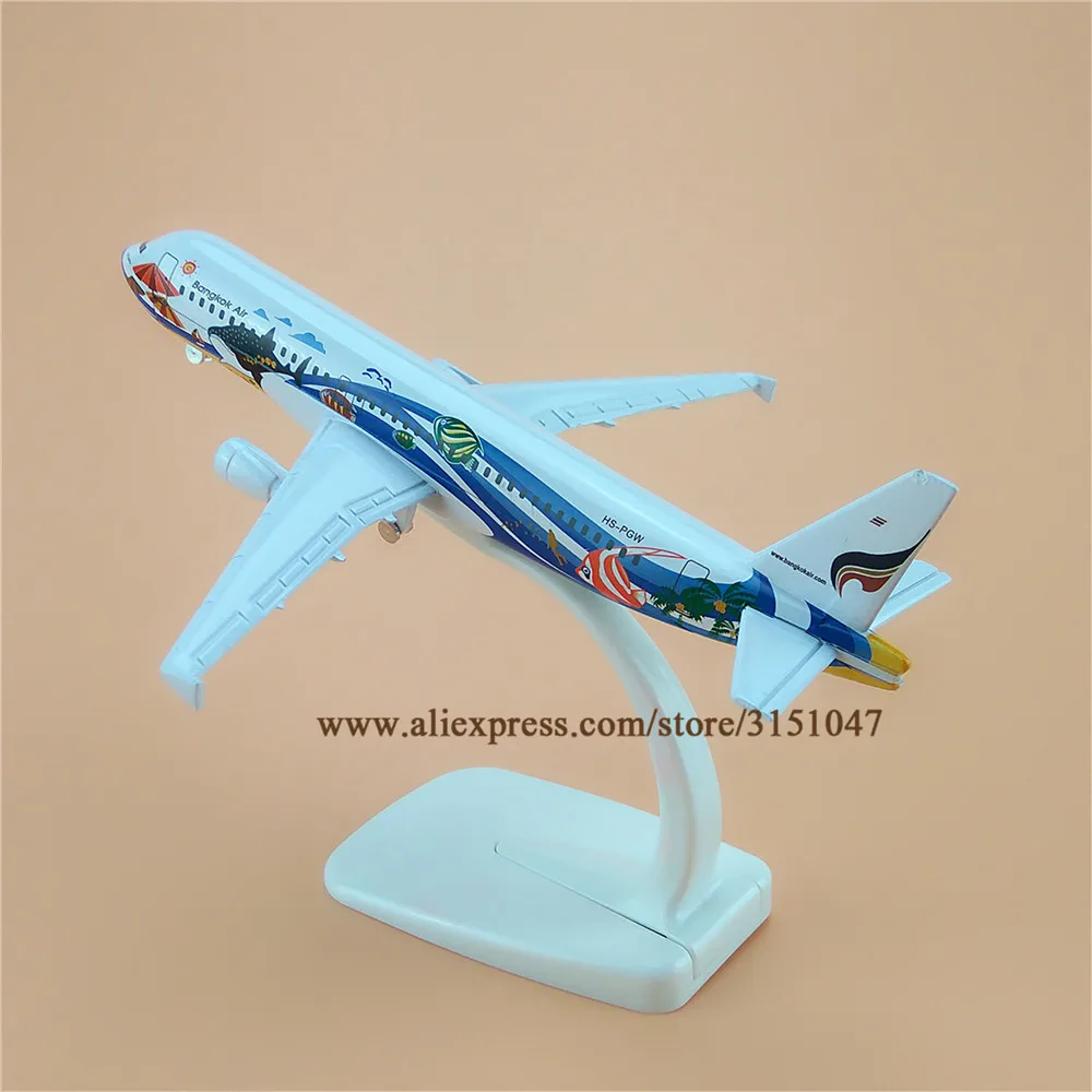 

Thai Bangkok Air A320 Airbus 320 Airlines Airplane Model Thailand Airways Alloy Metal Model Plane Diecast Aircraft 16cm Gift